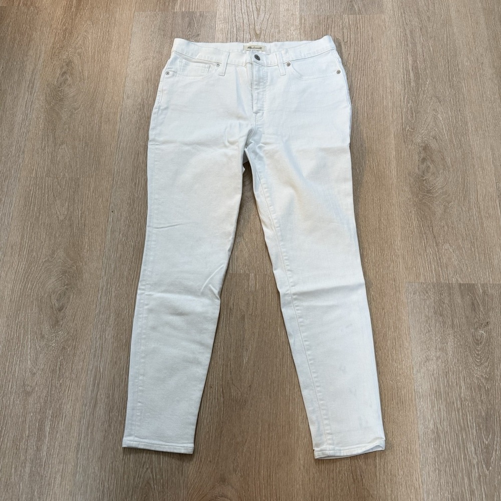 Madewell 9" Mid Rise Skinny Jeans Womens Size 31 Blue White Denim (32x27.5)